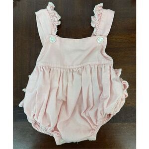 Petit Atelier Baby Girl Linen/Cotton Ruffle Butt Bubble